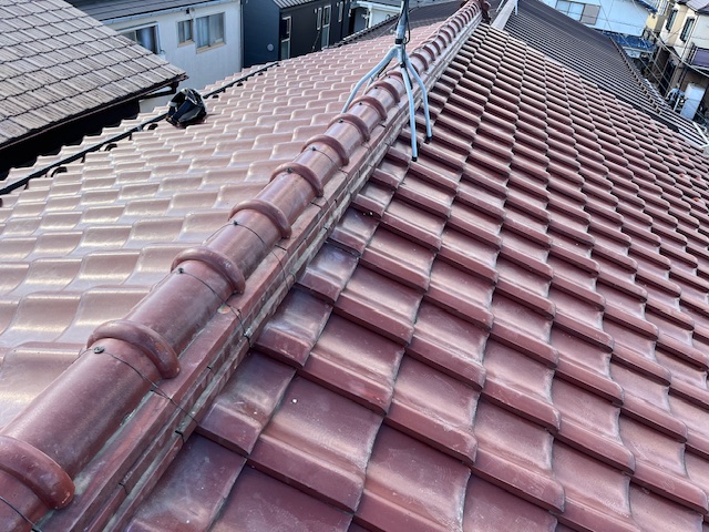棟瓦　熨斗　漆喰　和瓦屋根